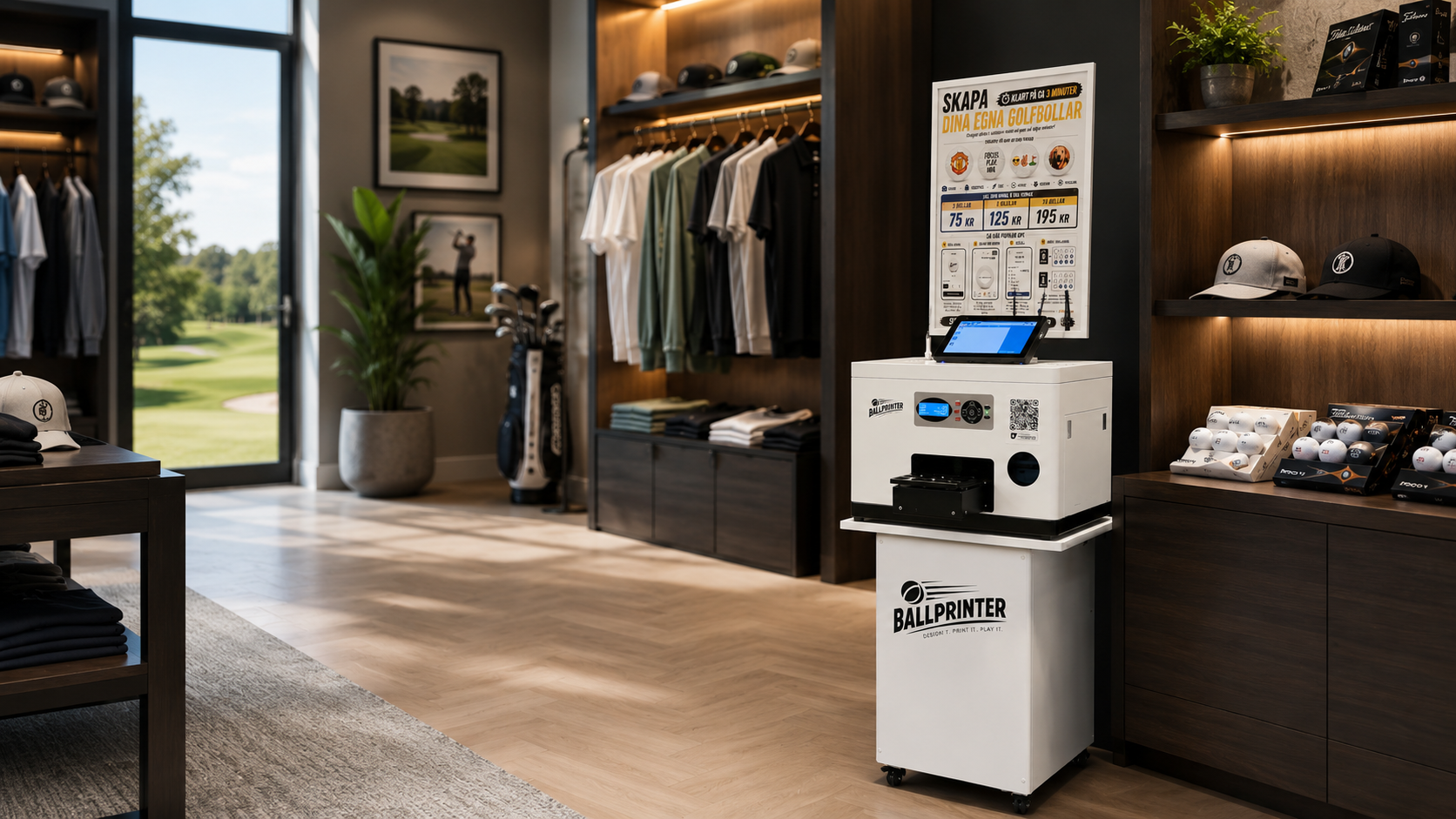 BallPrinter kiosk in a premium golf club